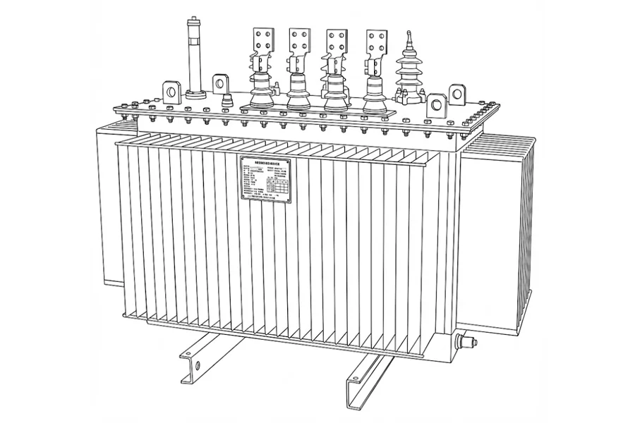 XBRELE S13 தொடர் எண்ணெய்-மூழ்கிய விநியோக டிரான்ஸ்ஃபார்மரின் கோட்டு வரைபடம்