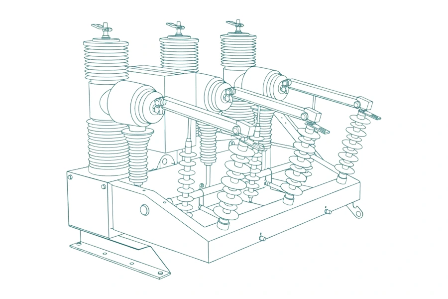 XBRELE வழங்கும் ZW32 வெளிப்புற வெற்றிட மின்சுற்று முறிப்பான் கோட்டு வரைபடம்
