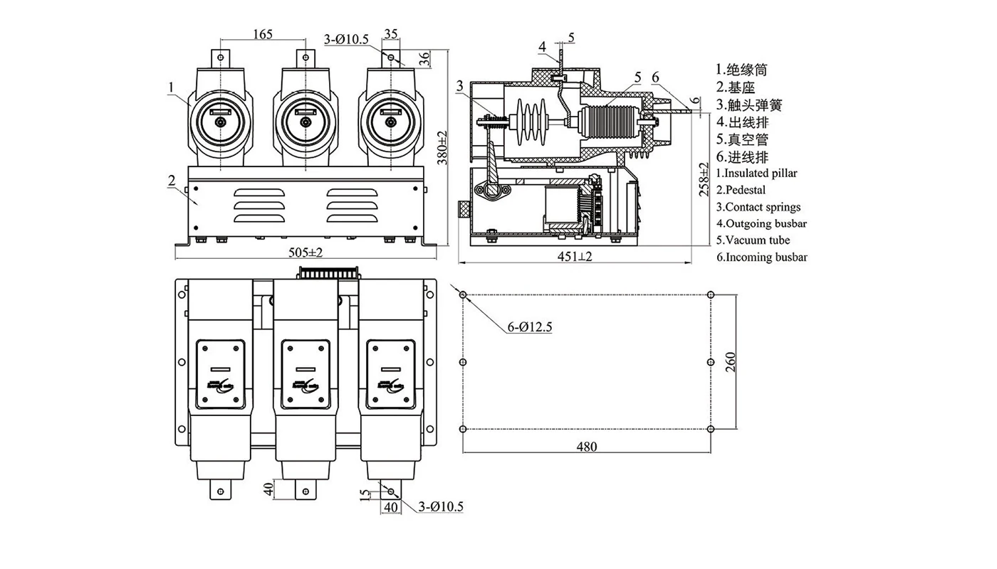 LZNJ பரிமாணங்கள்
