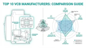 Vacuum circuit breaker manufacturers comparison showing evaluation framework with radar chart and tier classification for MV switchgear procurement