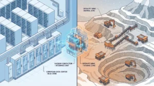 Side-by-side comparison of Xbrele vacuum contactor applications: clean European data centers (IEC) vs dusty high-altitude mines (GB)