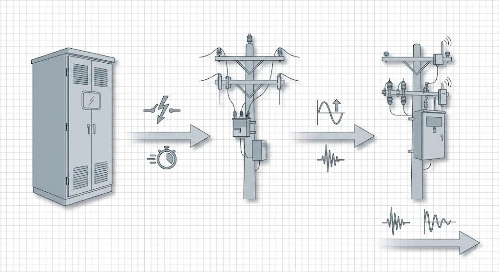 Application map linking VCB ratings to indoor switchgear outdoor feeders and recloser scenarios