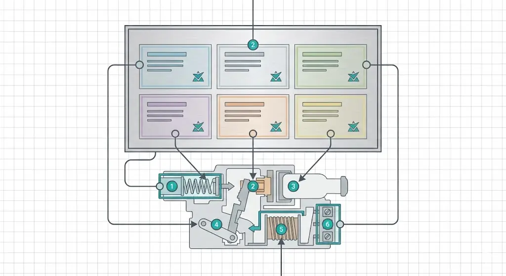 Diagrammatic vacuum circuit breaker nameplate layout with highlighted zones for Ur Ir Isc Icw and BIL fields