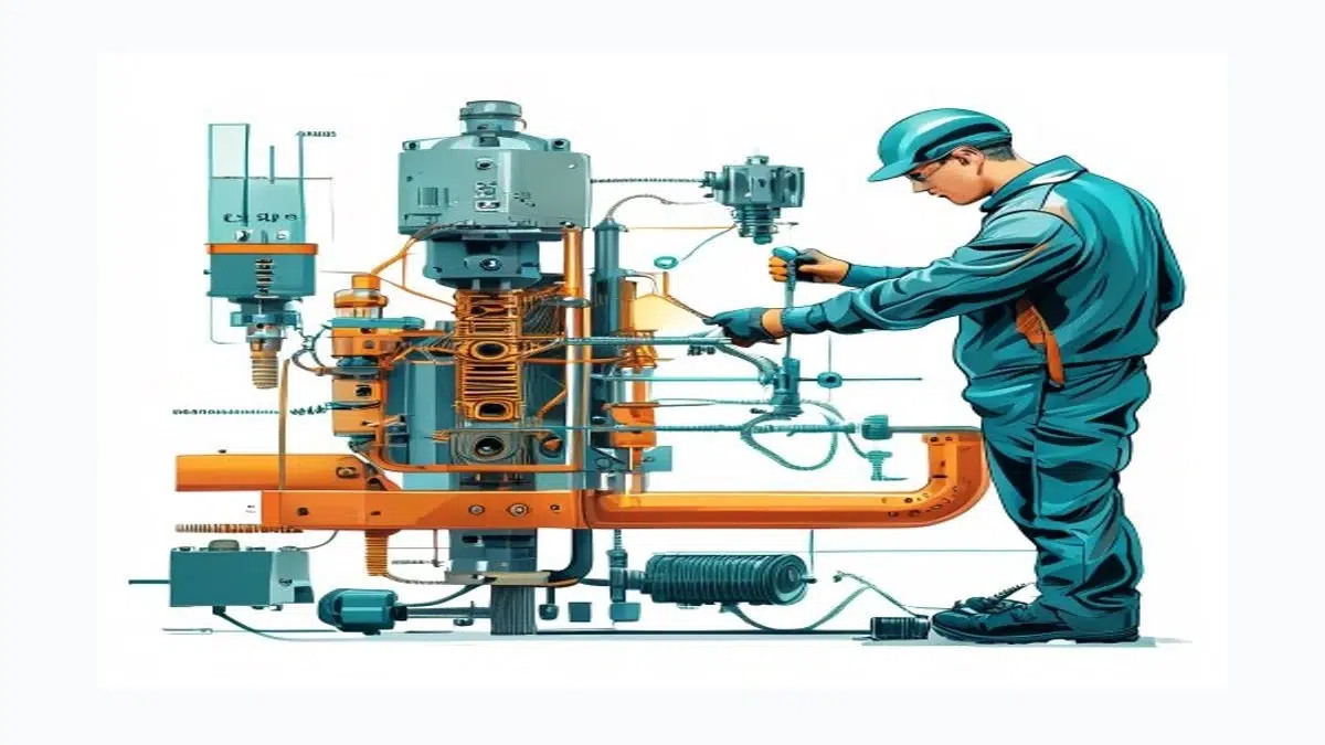 Técnico preparando la superficie de una unión atornillada de barras colectoras para una conexión eléctrica de baja resistencia