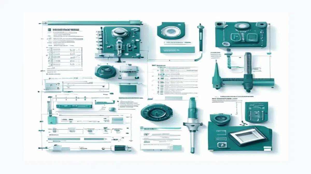 Procurement acceptance checklist diagram for epoxy contact boxes showing documents, tests, dimensions, and defect review gates