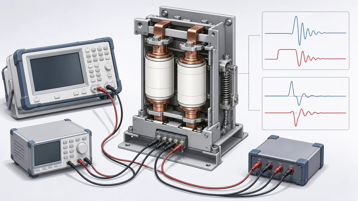 XBRELE Vacuum Contactor Coil Suppression: DC Flyback and AC Surge Protection - test measurement