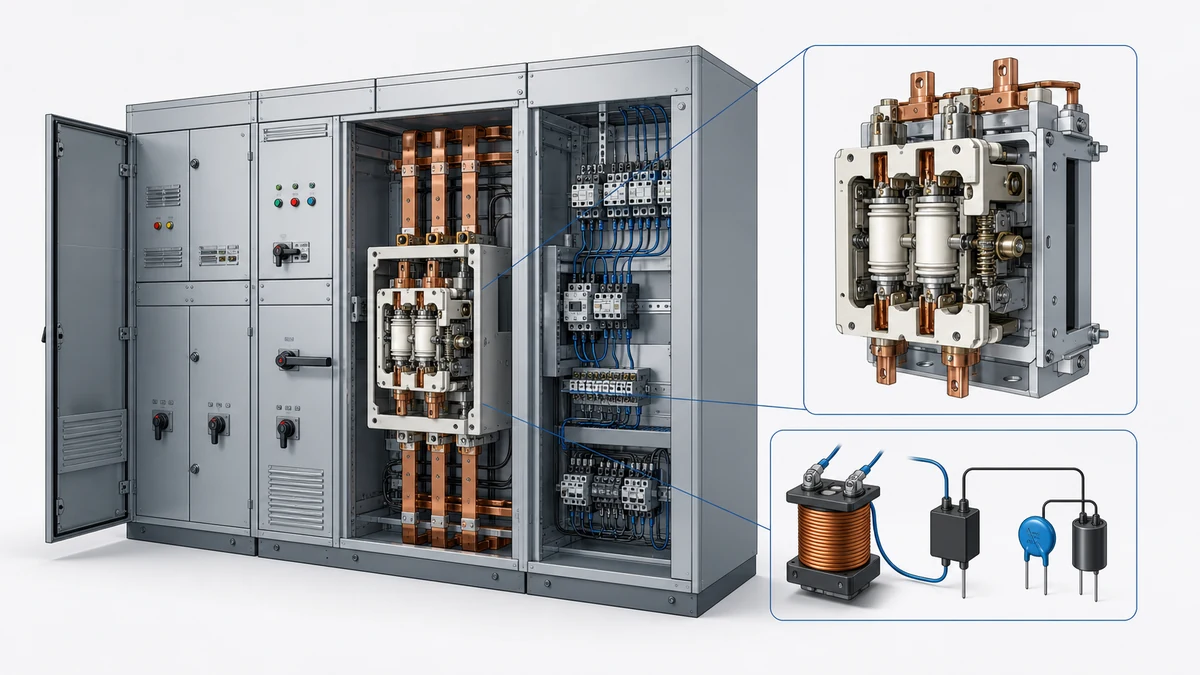 XBRELE Vacuum Contactor Coil Suppression: DC Flyback and AC Surge Protection - application context